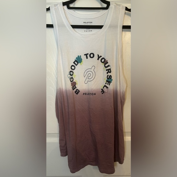 NWOT Peloton Flow Racer Tank- White/Plum Size Large - Picture 1 of 4